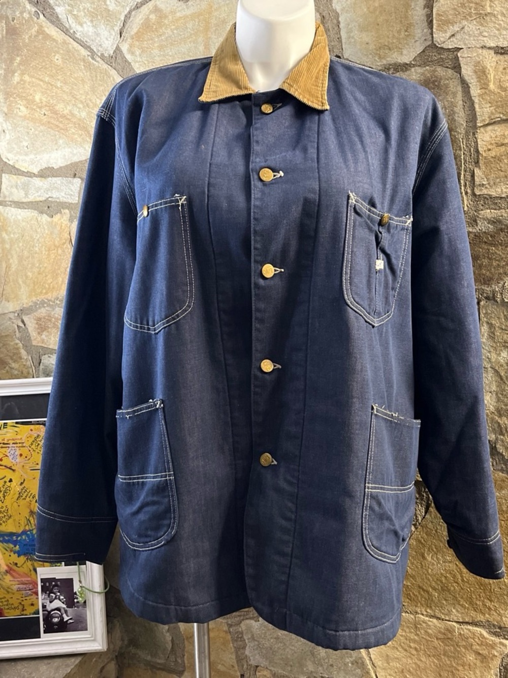 Vintage 70s Lee 81-LJ Sanforized Blanket-Lined Denim Chore Jacket L/XL